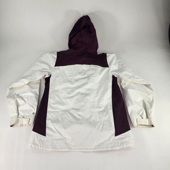 Patagonia Girls H2no Nylon Jacket Size XL (14) WHITE/BURGUND Hoodie Ski Jacket - Picture 2 of 14